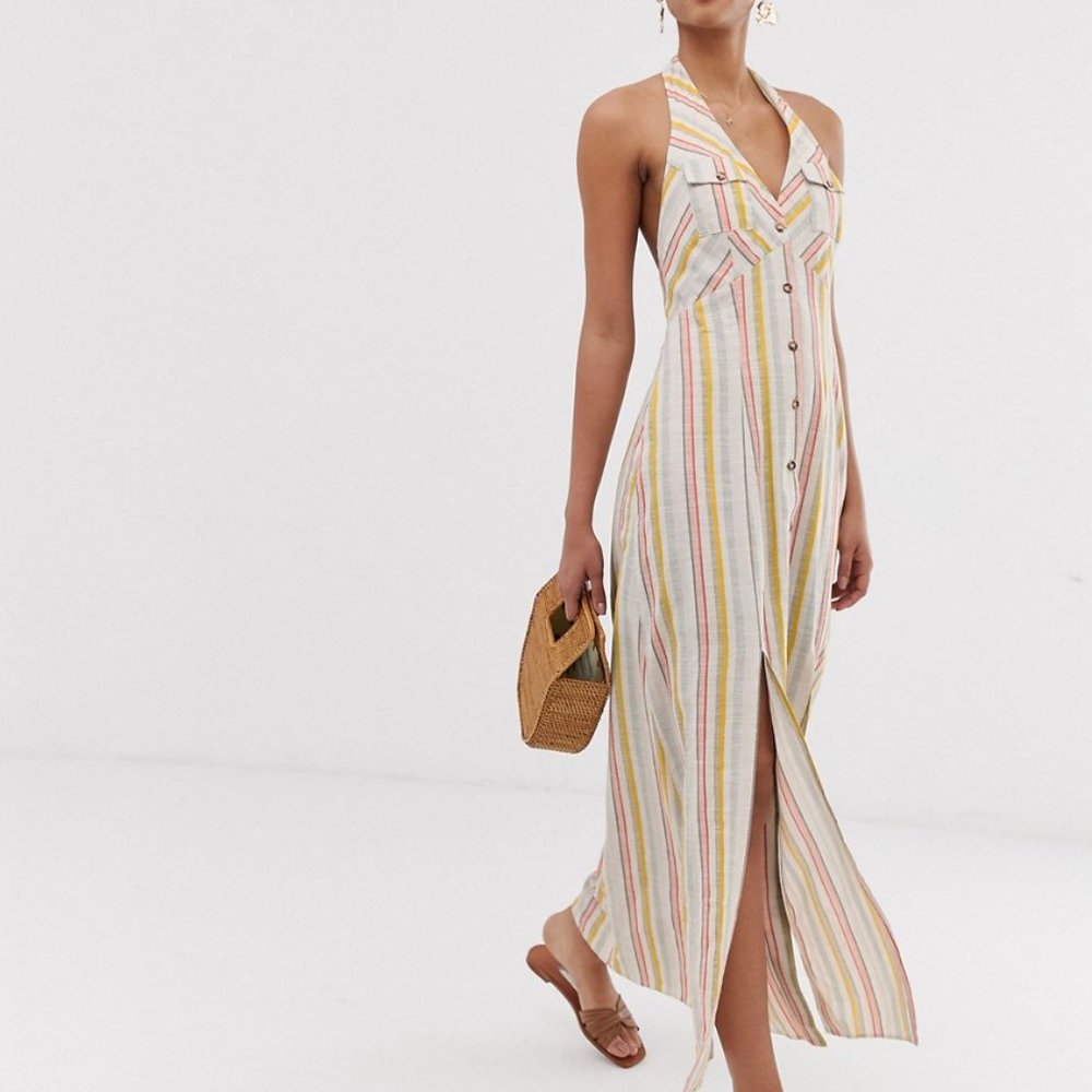 ASOS stripe Halter Dress